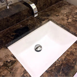 18 Inch x 13 Inch Undermount Ceramic Sink In White