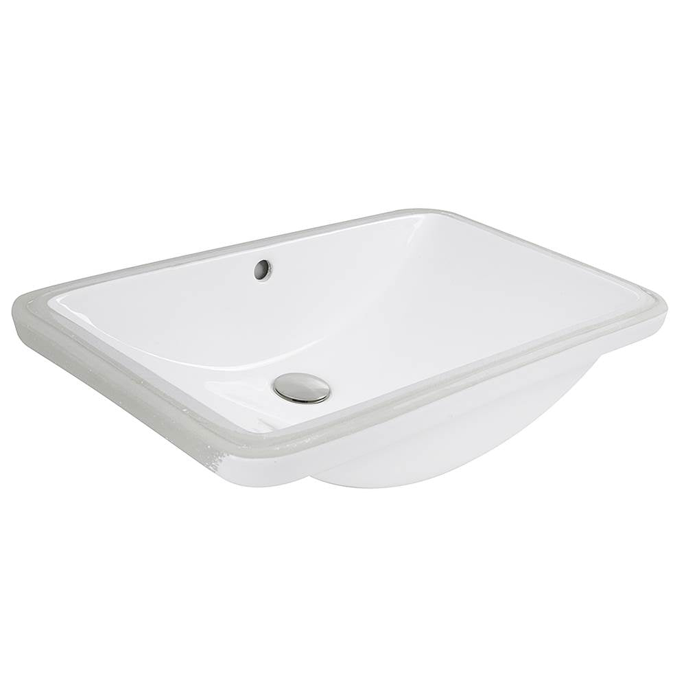23.5 Inch Rectangular Undermount Ceramic Vanity Sink in White