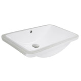 23.5 Inch Rectangular Undermount Ceramic Vanity Sink in White