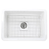 Nantucket Sinks - 27-Inch Undermount Fireclay Kitchen Sink - Glazed White