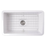Nantucket Sinks - 32-Inch Undermount Fireclay Kitchen Sink - Glazed White