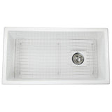 Nantucket Sinks - 34-Inch Undermount Fireclay Kitchen Sink - Porcelain Enamel Glaze White