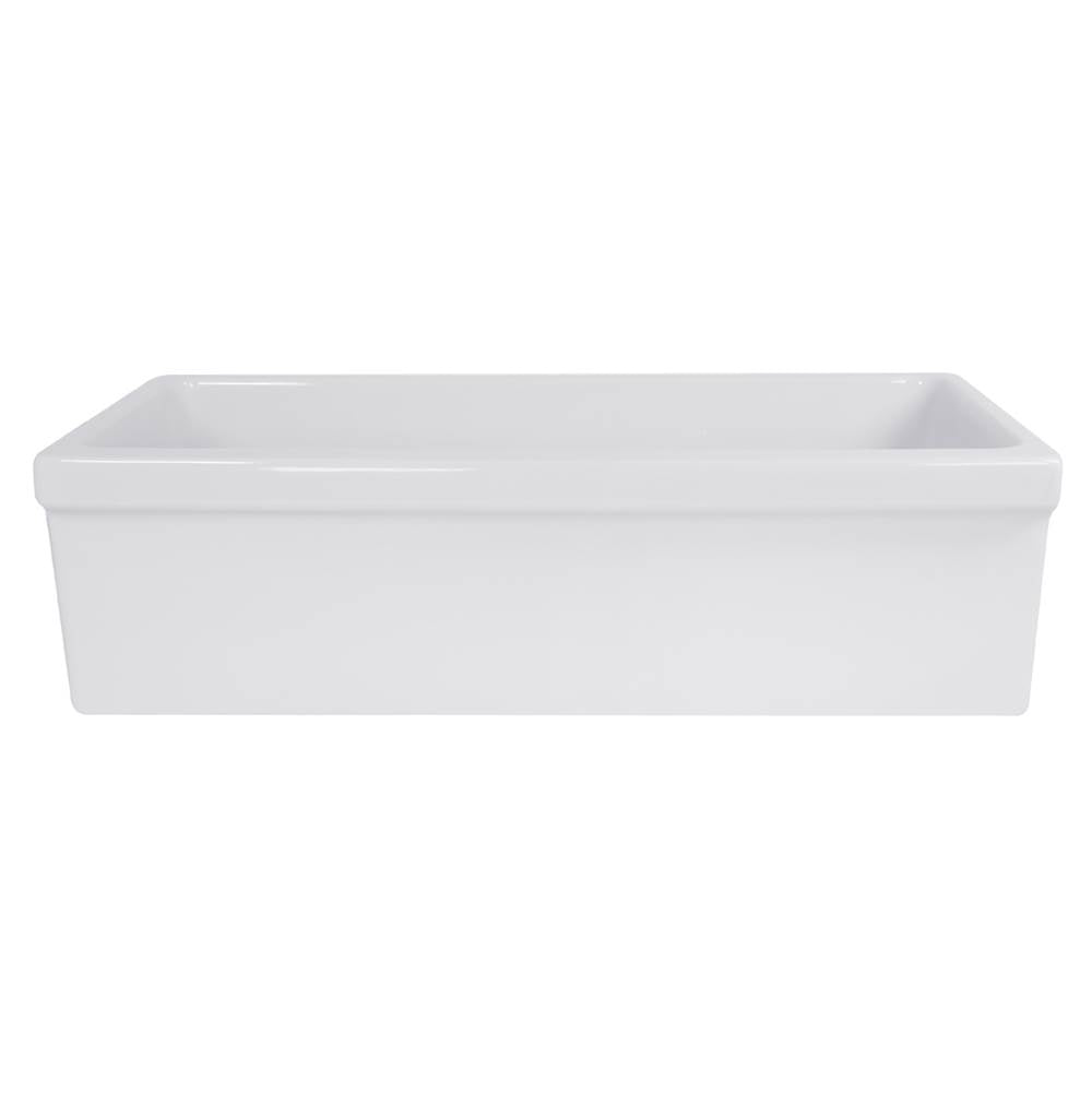 Nantucket Sinks - 36-Inch Decorative Apron Farmhouse Fireclay Sink - Glazed White
