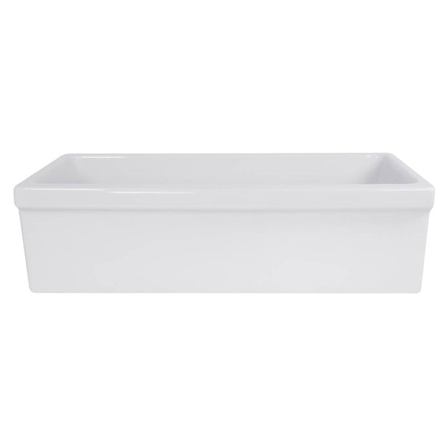 Nantucket Sinks - 36-Inch Decorative Apron Farmhouse Fireclay Sink - Glazed White
