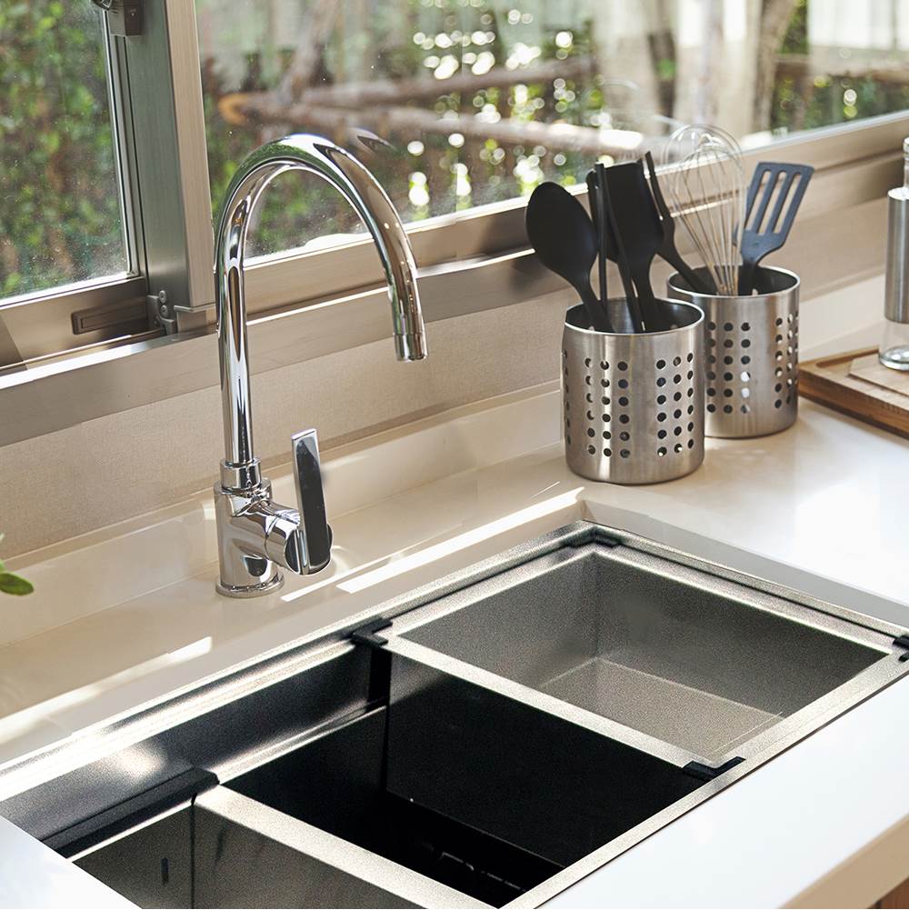 ZR-PS-3620-16 - 36 Inch Pro Series Large Prep Station Single Bowl Undermount Stainless Steel Kitchen Sink with Compatible Accessories