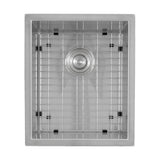 Nantucket Sinks - 15 Inch Pro Series Rectangle Undermount Zero Radius Stainless Steel Bar/Prep Sink - satin
