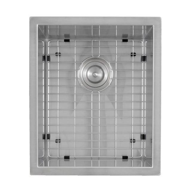 Nantucket Sinks - 15 Inch Pro Series Rectangle Undermount Zero Radius Stainless Steel Bar/Prep Sink - satin