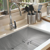 28 Inch Pro Series Large Rectangle Single Bowl Undermount Zero Radius Stainless Steel Kitchen Sink