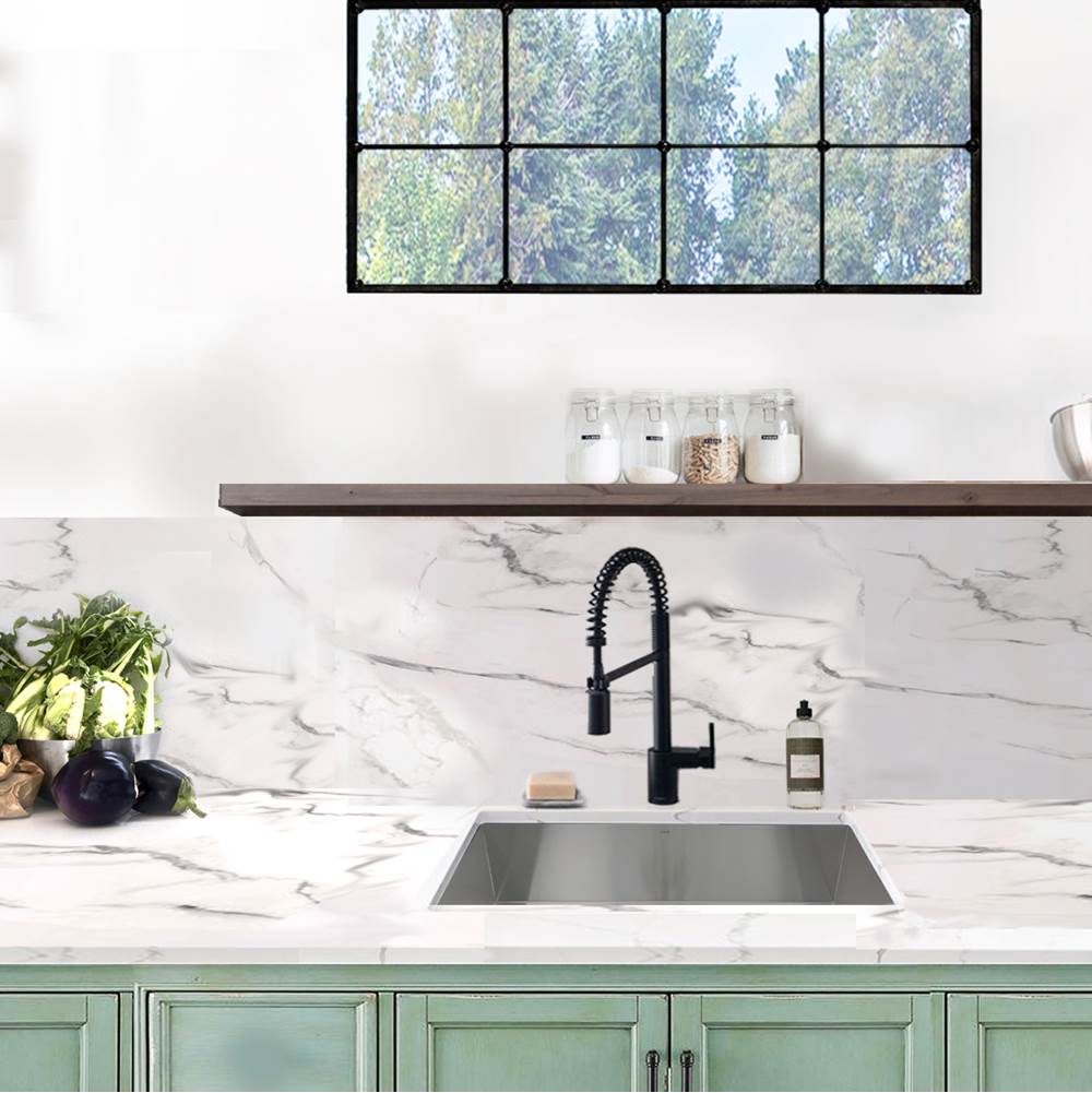 28 Inch Pro Series Large Rectangle Single Bowl Undermount Zero Radius Stainless Steel Kitchen Sink