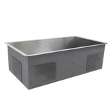 32 Inch Pro Series Large Rectangle Single Bowl Undermount Small Radius Stainless Steel Kitchen Sink, Offset Drain