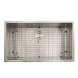 Nantucket Sinks - 32 Inch Pro Series Large Rectangle Single Bowl Undermount Zero Radius Stainless Steel Kitchen Sink - satin