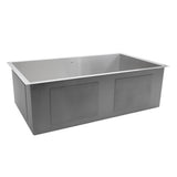 32 Inch Pro Series Large Rectangle Single Bowl Undermount Zero Radius Stainless Steel Kitchen Sink