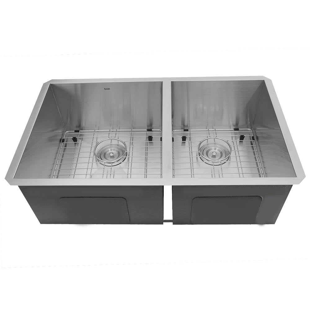 Pro Series Undermount Contemporary Large Double Bowl Offset Design With The Utility Of A 55/45 Sink
