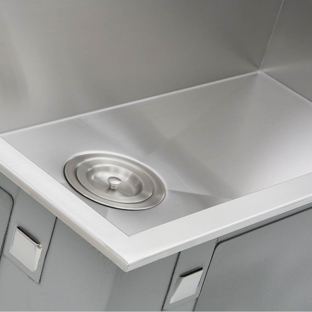 33 Inch Large Rectangle Single Bowl Self Rimming Zero Radius Stainless Steel Drop In Kitchen Sink, 16 Gauge -1 Hole