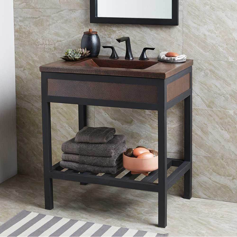 Native Trails - 30'' Cozumel Vanity Top with Integral Bathroom Sink in Antique Copper - Antique Copper
