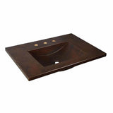 30'' Cozumel Vanity Top with Integral Bathroom Sink in Antique Copper