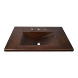 30'' Cozumel Vanity Top with Integral Bathroom Sink in Antique Copper