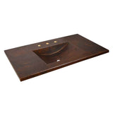 36'' Cozumel Vanity Top with Integral Bathroom Sink in Antique Copper