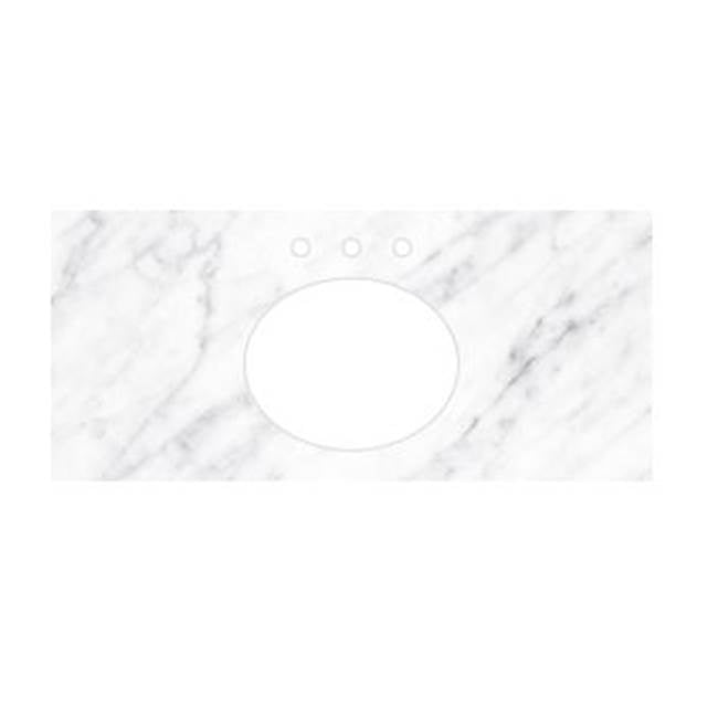 Native Trails - 36'' Carrara Vanity Top - Oval with 8'' Widespread Cutout - Carrara