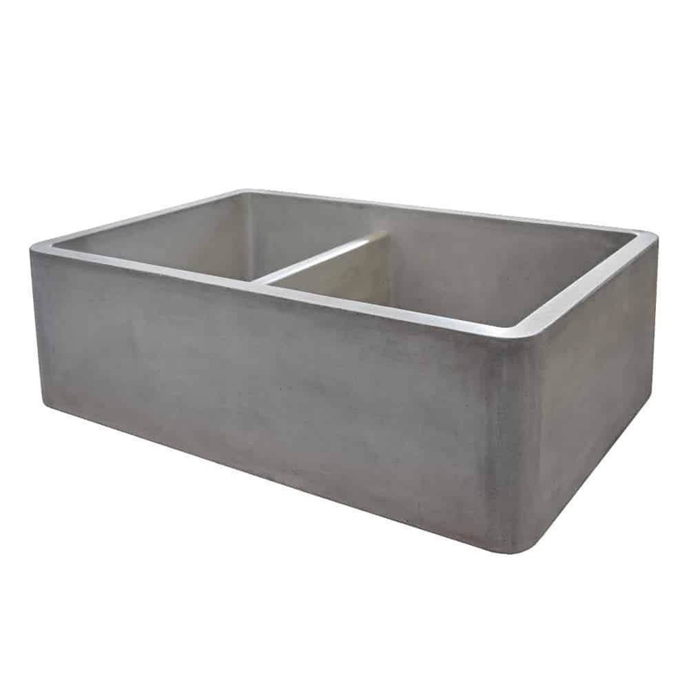 Farmhouse Double Bowl Kitchen Sink in Ash