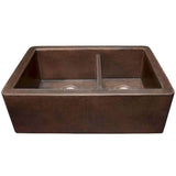 Farmhouse Duet Kitchen SInk in Antique Copper