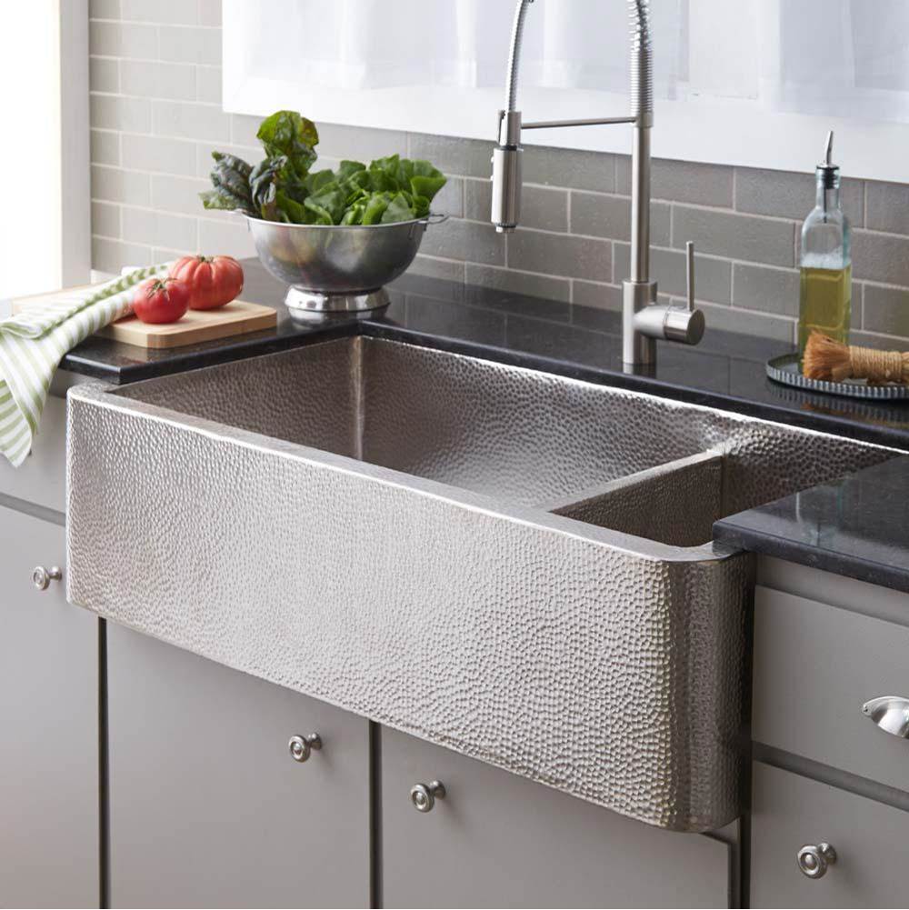 Native Trails - Farmhouse Duet Pro Kitchen SInk in Brushed Nickel - Brushed Nickel