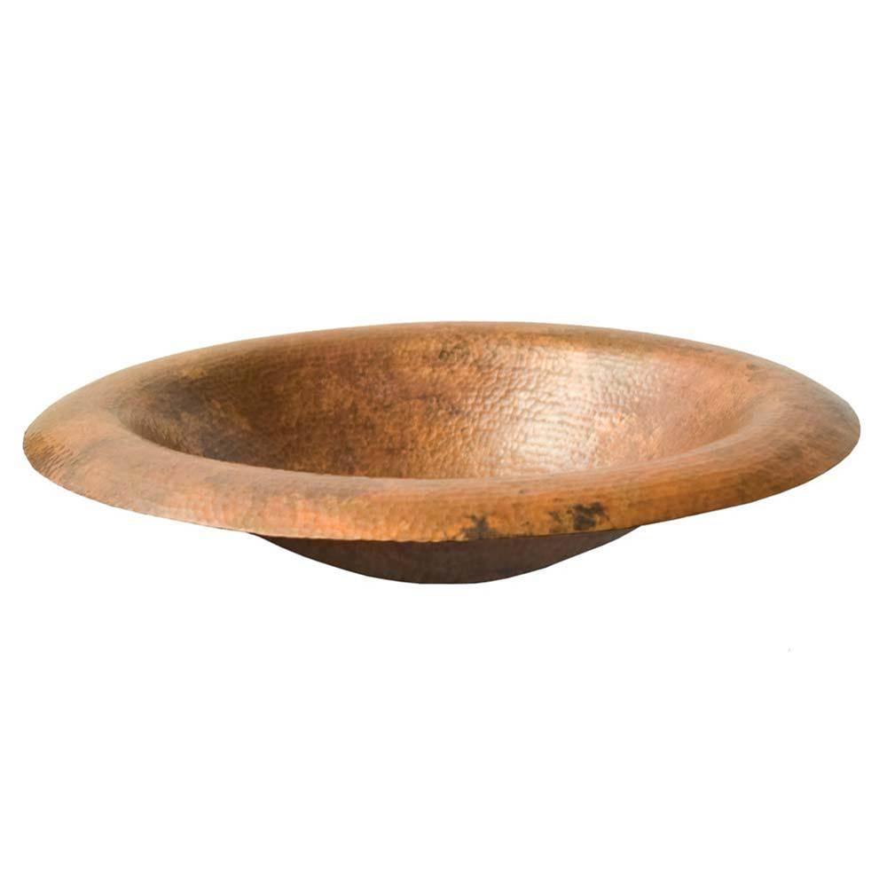 Maestro Lotus Bathroom Sink in Tempered Copper