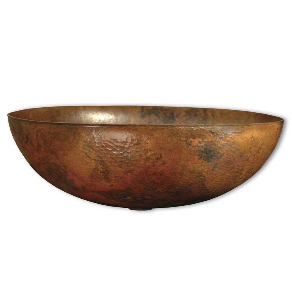 Maestro Oval Bathroom Sink in Tempered Copper