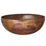 Maestro Round Bathroom Sink in Tempered Copper