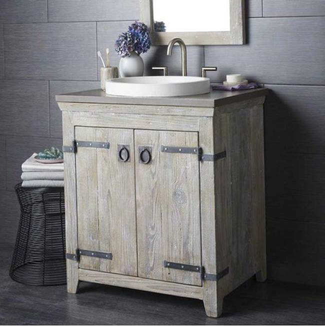 36'' Native Stone Vanity Top in Ash- Trough with Single or No Faucet Hole