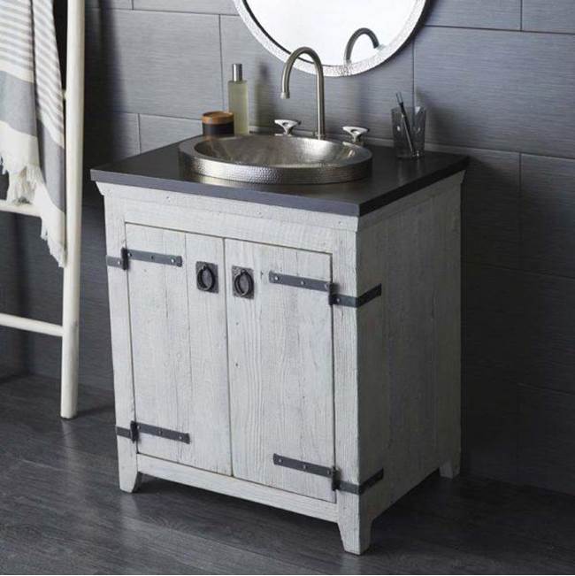 36'' Native Stone Vanity Top in Ash- Trough with Single or No Faucet Hole