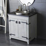 36'' Native Stone Vanity Top in Ash- Trough with Single or No Faucet Hole