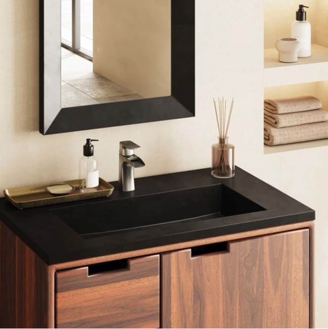 36'' Capistrano Vanity Top with Integral Trough in Ash - Single Faucet Cutout