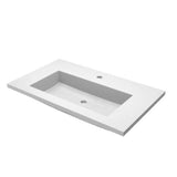 Native Trails - 36'' Capistrano Vanity Top with Integral Trough in Pearl - 8'' Widespread Faucet Cutout - Pearl
