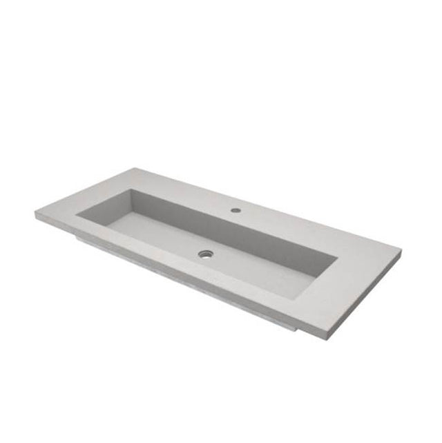 Native Trails - 48'' Capistrano Vanity Top with Integral Trough in Ash - 8'' Widespread Faucet Cutout - Ash