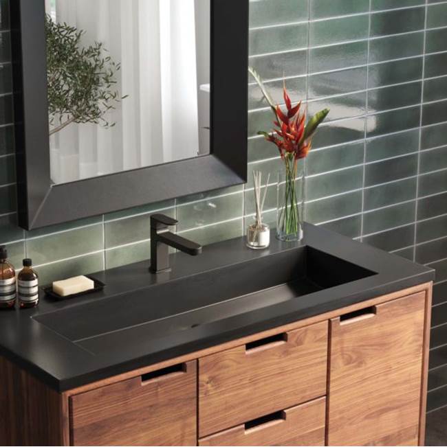 48'' Capistrano Vanity Top with Integral Trough in Ash - Single Faucet Cutout
