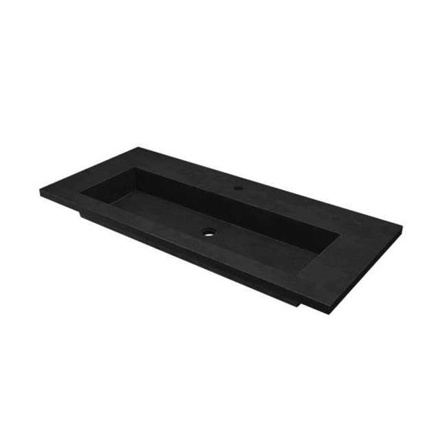 Native Trails - 48'' Capistrano Vanity Top with Integral Trough in Charcoal - 8'' Widespread Faucet Cutout - Charcoal