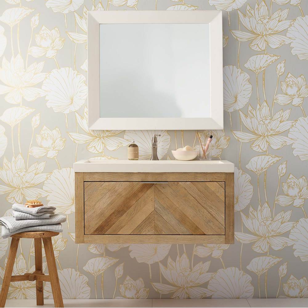 Vintner''s Floating Vanity with Drawer in Chardonnay