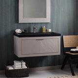 Vintner''s Floating Vanity with Drawer in Grigio