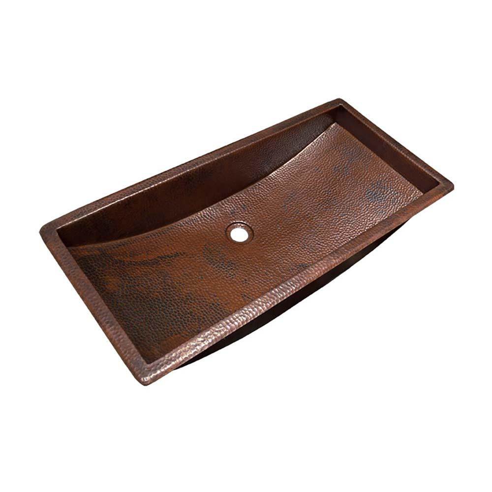 Trough 30 Bathroom Sink in Antique Copper