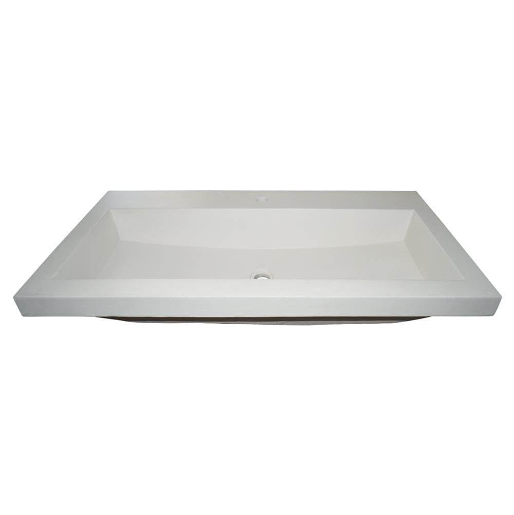 Trough 3619 Bathroom Sink in Ash-No Faucet Holes