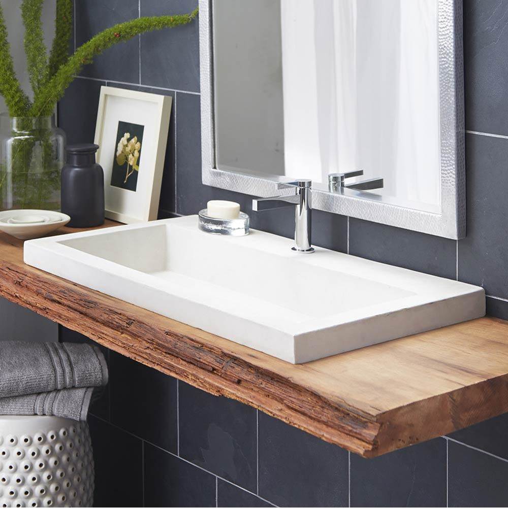 Native Trails - Trough 3619 Bathroom Sink in Pearl-No Faucet Holes - Pearl