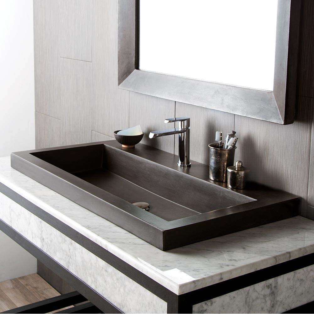 Native Trails - Trough 3619 Bathroom Sink in Slate-No Faucet Holes - Slate