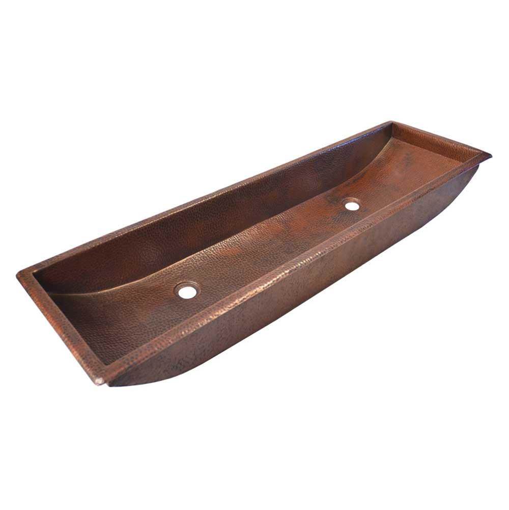 Trough 48 Bathroom Sink in Antique Copper