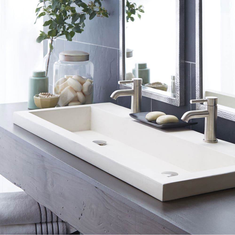 Native Trails - Trough 4819 Bathroom Sink in Pearl-No Faucet Holes - Pearl