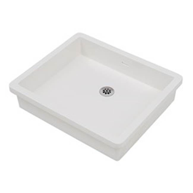 Neo-Metro by Acorn - 4'' X 4'' cast Blanco (wite solid surface under mount basin with overflow