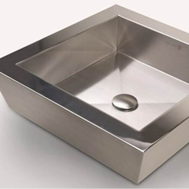Neo-Metro by Acorn - square 18 gauge 304 brushed stainless steel vessel basin ID 15-1/2'' square
