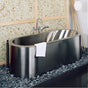 Neo-Metro by Acorn - long 105 gallon stainless steel double wall soaking tub, integral slanted back on one side