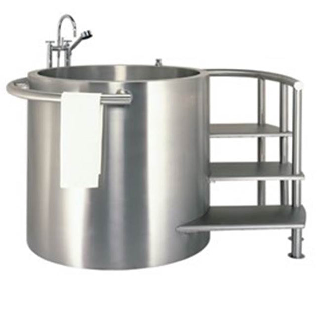 Neo-Metro by Acorn - meter 150 gallon stainless steel double wall soaking tub with integrated seat, removable staircase and entry platform