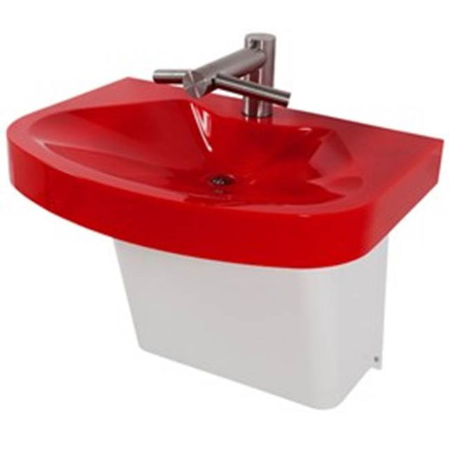 Neo-Metro by Acorn - 1-1/2'' X 3-3/4'' wall mounted cast Blanco (white) solid surface countertop with integrated ramped basin, in-wall carrier system, stainless steel tr